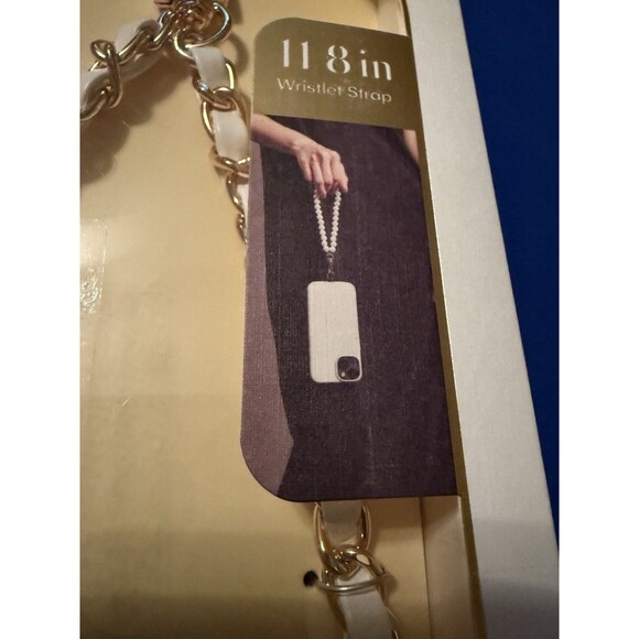 Artikl Wristlet Phone Strap White 11.8" Gold Compatible W/all The Smartphones - Picture 4 of 8